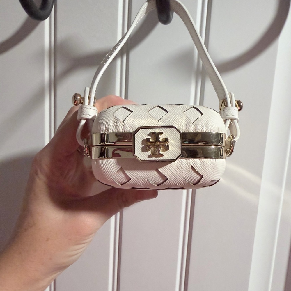 Tory Burch Cream and Gold Clutch